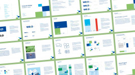 Mehrere Seiten des Styleguides mit Designrichtlinien für das Corporate Design der WE;D GmbH – Branding für WE;D GmbH.